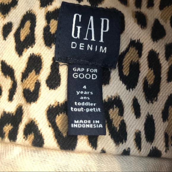GAP Girls Leopard Jean Jacket size 4 - Picture 3 of 4